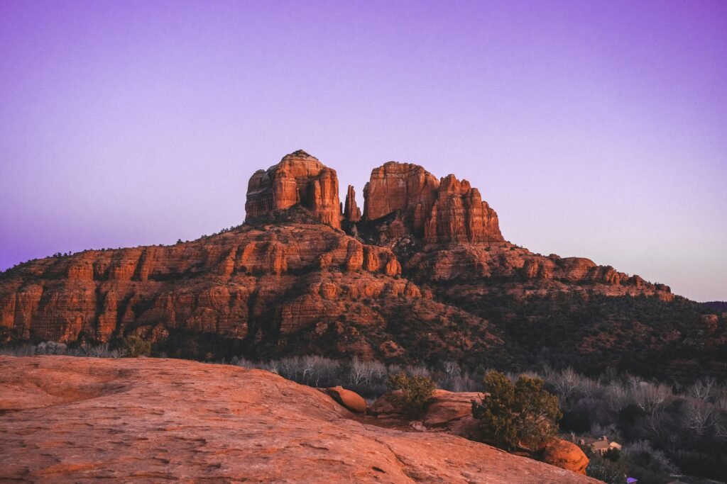 pexels-photo-16516369-16516369 Dramatic view of Cathedral Rock in Sedona, AZ, with vibrant sunset hues.