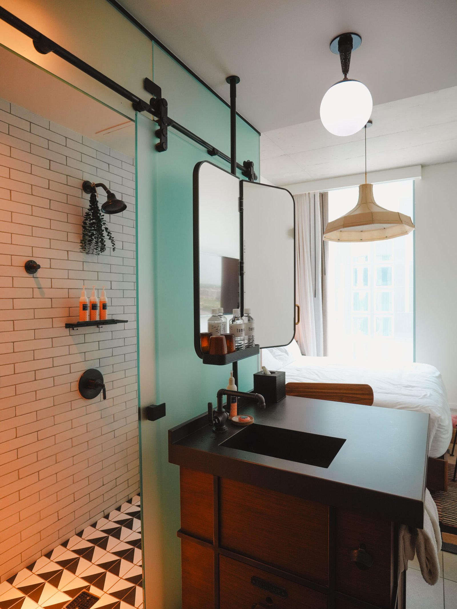 Professional hotel photography by Eyes of Chelsea of a hotel room at the Tommie Austin in Austin TX