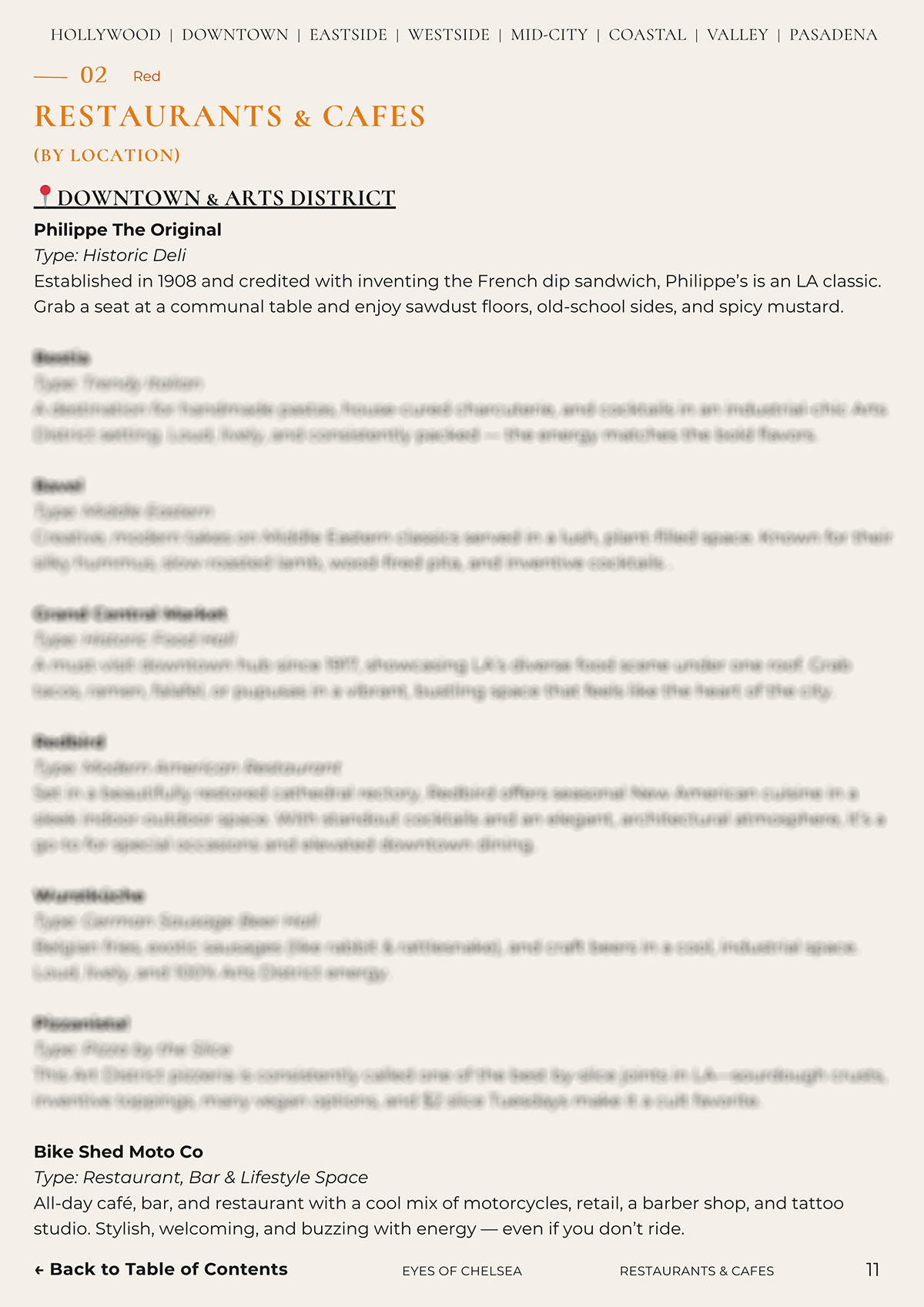 A list of the best restaurants in Downtown LA's, as covered in the Ultimate Los Angeles Guidebook + Interactive Google Map